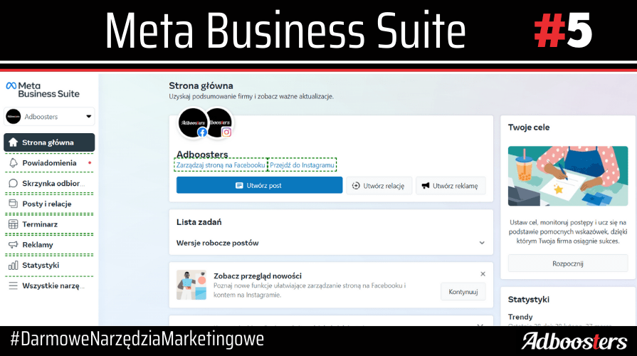 Meta Business Suite Darmowe narzędzia marketingowe